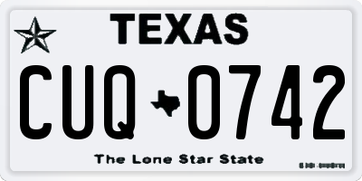 TX license plate CUQ0742