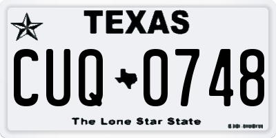 TX license plate CUQ0748