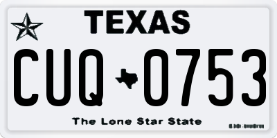 TX license plate CUQ0753