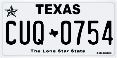 TX license plate CUQ0754
