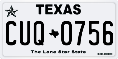 TX license plate CUQ0756
