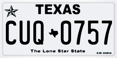 TX license plate CUQ0757