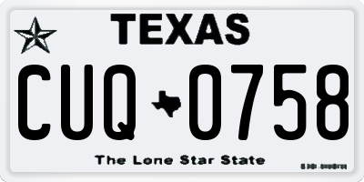 TX license plate CUQ0758