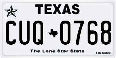 TX license plate CUQ0768