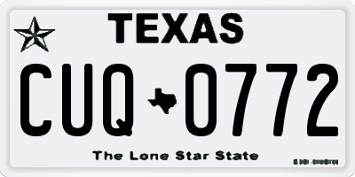 TX license plate CUQ0772