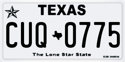 TX license plate CUQ0775