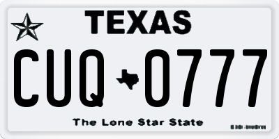 TX license plate CUQ0777
