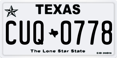 TX license plate CUQ0778