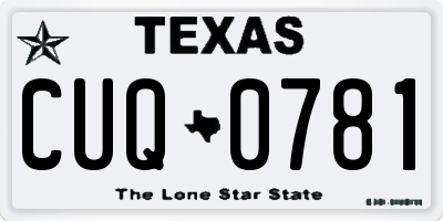 TX license plate CUQ0781