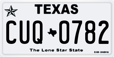 TX license plate CUQ0782