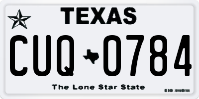 TX license plate CUQ0784