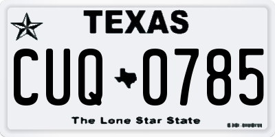 TX license plate CUQ0785