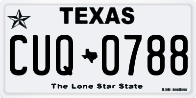 TX license plate CUQ0788