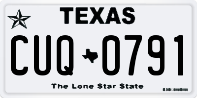 TX license plate CUQ0791