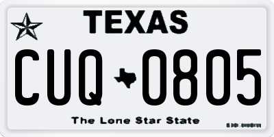 TX license plate CUQ0805