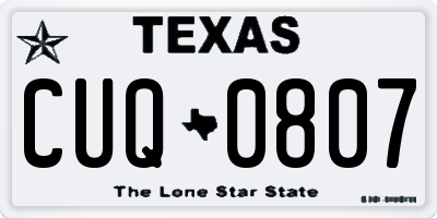 TX license plate CUQ0807