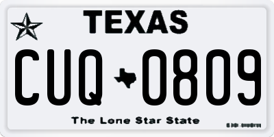 TX license plate CUQ0809