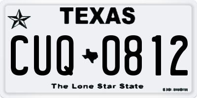 TX license plate CUQ0812