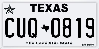 TX license plate CUQ0819