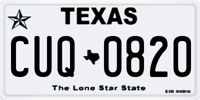 TX license plate CUQ0820