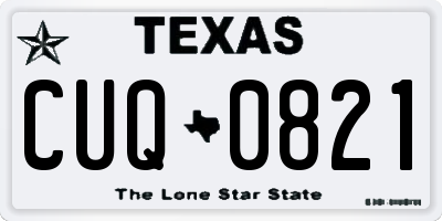 TX license plate CUQ0821