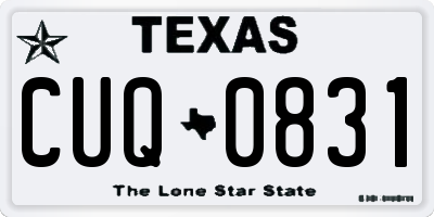 TX license plate CUQ0831