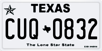 TX license plate CUQ0832