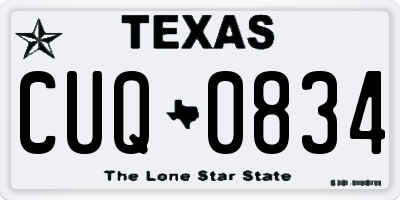 TX license plate CUQ0834