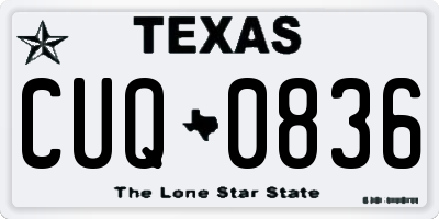 TX license plate CUQ0836