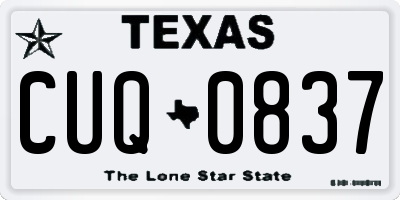 TX license plate CUQ0837