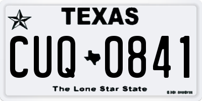 TX license plate CUQ0841