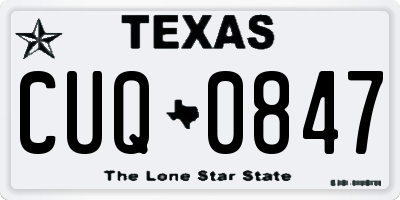 TX license plate CUQ0847