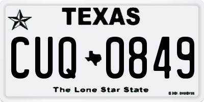 TX license plate CUQ0849