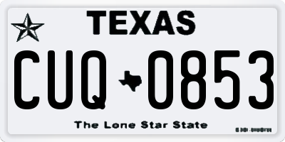 TX license plate CUQ0853