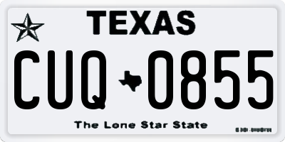 TX license plate CUQ0855