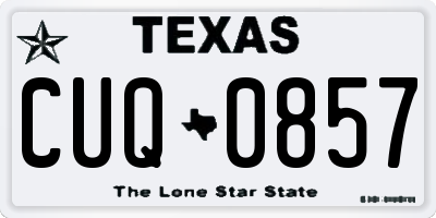 TX license plate CUQ0857