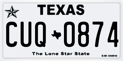 TX license plate CUQ0874