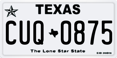 TX license plate CUQ0875