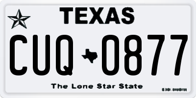 TX license plate CUQ0877