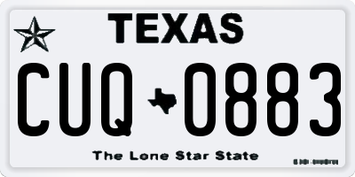TX license plate CUQ0883