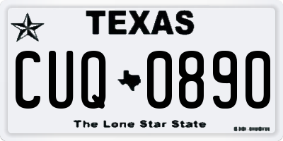 TX license plate CUQ0890