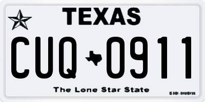 TX license plate CUQ0911