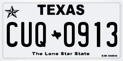 TX license plate CUQ0913