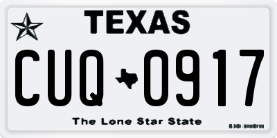 TX license plate CUQ0917