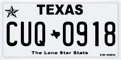 TX license plate CUQ0918