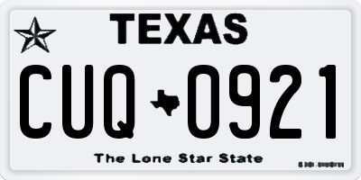 TX license plate CUQ0921