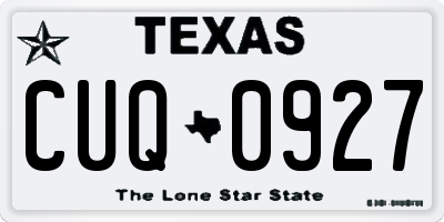 TX license plate CUQ0927