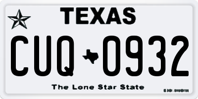 TX license plate CUQ0932