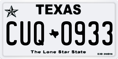 TX license plate CUQ0933