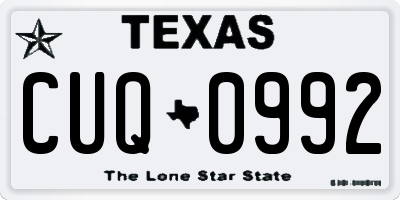 TX license plate CUQ0992